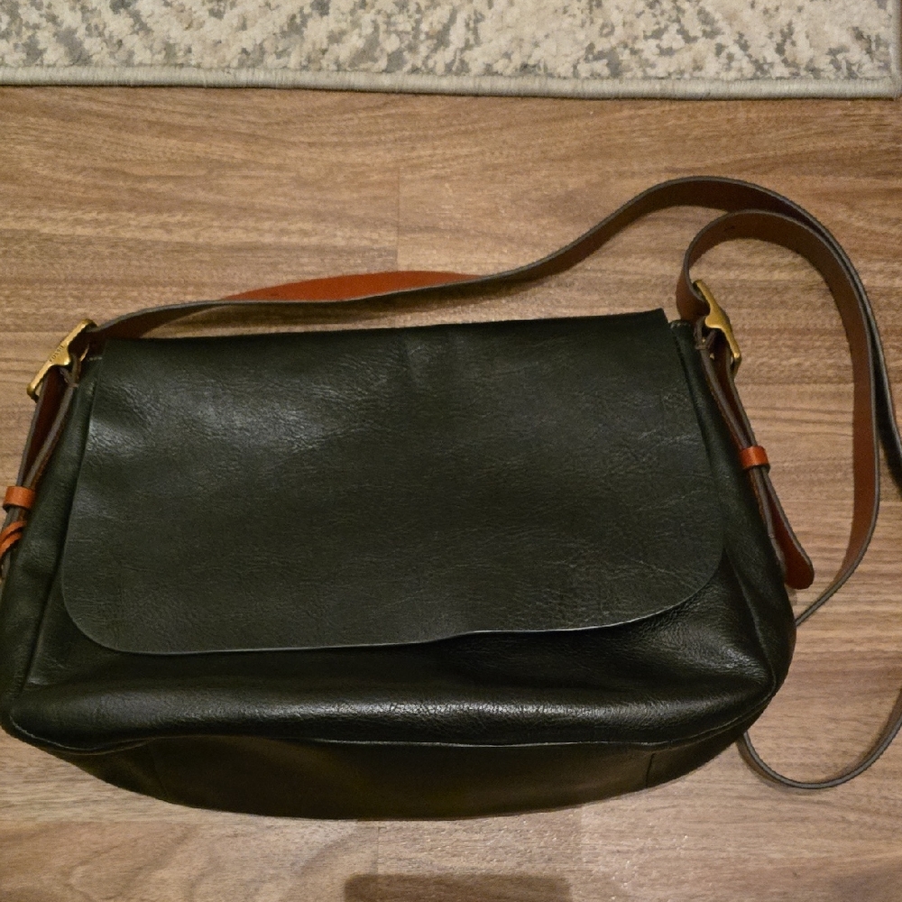 Black Leather Crossbody Bag